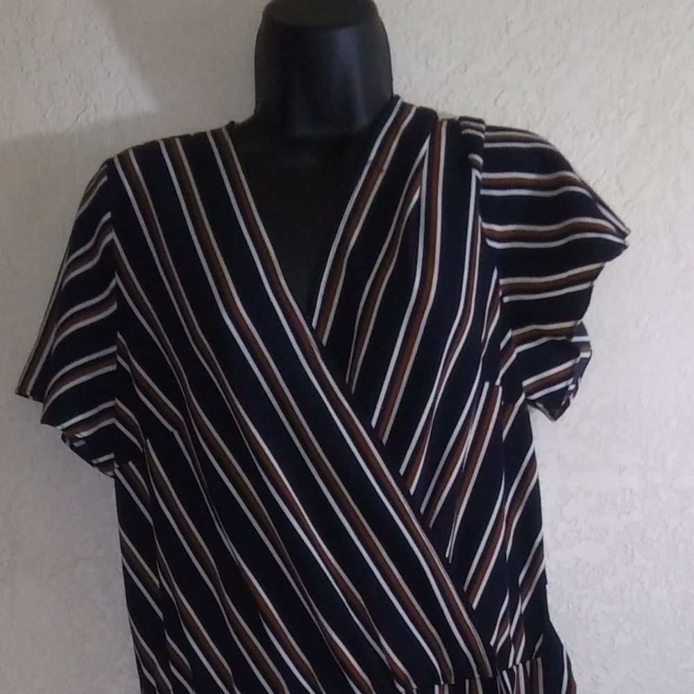 Apt 9, striped jumpsuit, women's, L /Tall